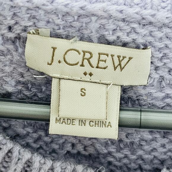 J. Crew Wool Blend Cable-Knit Sweater Womens Size S Lilac Preppy Cottage Casual - Picture 4 of 6